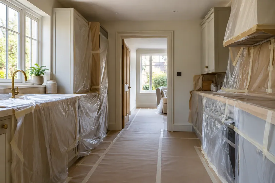 protected kitchen passage before work