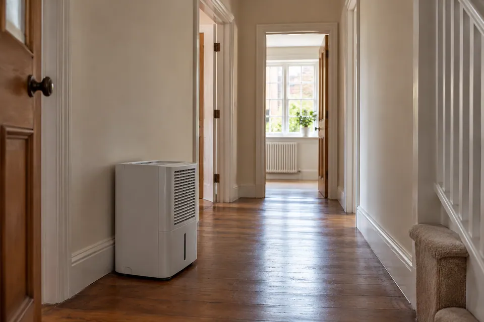 dehumidifier in vacant apartment hall
