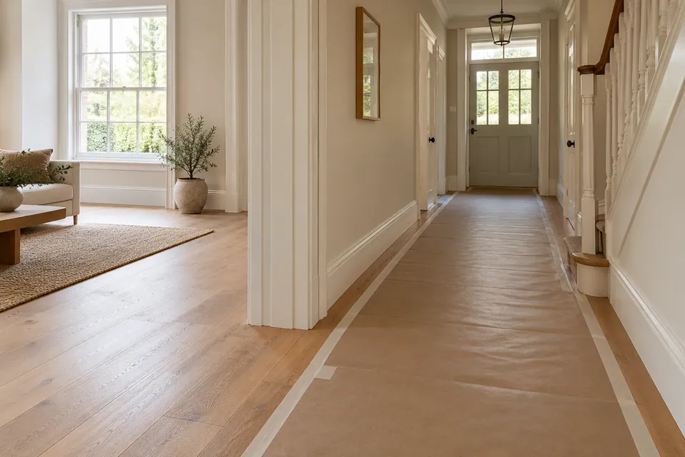 Hallway floor and doorway junction