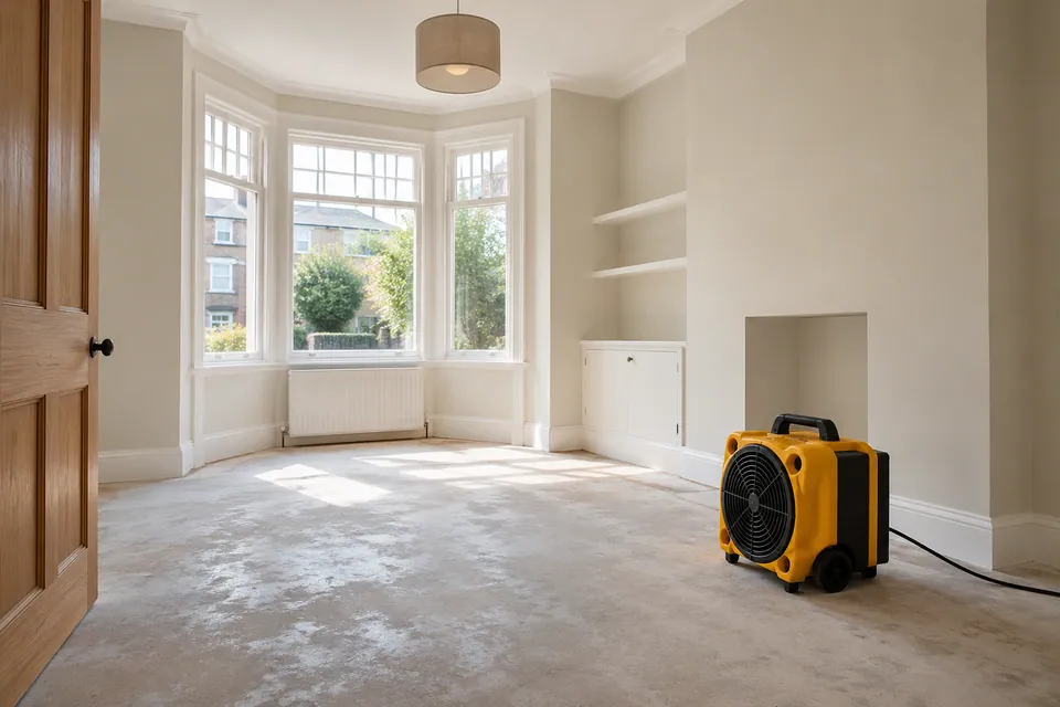 vacant ground-floor room with drying machine
