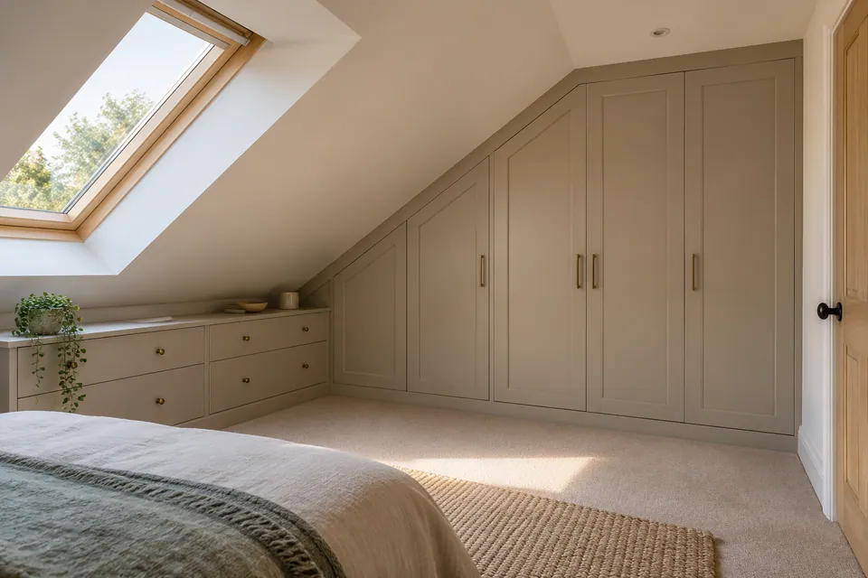 fitted wardrobe below eaves interior only