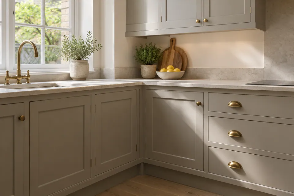 fine-painted kitchen cabinet junction