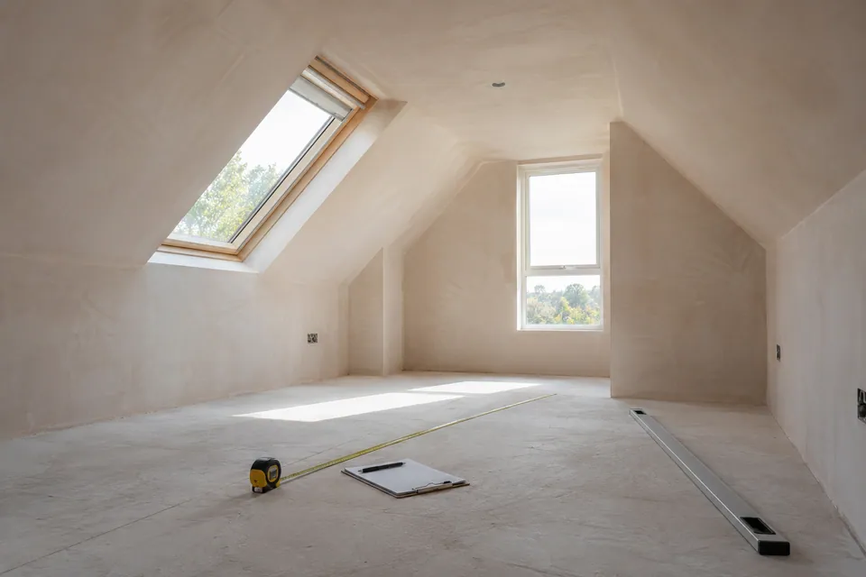 Illustration of loft conversion work at the measure the house that will carry the new room stage
