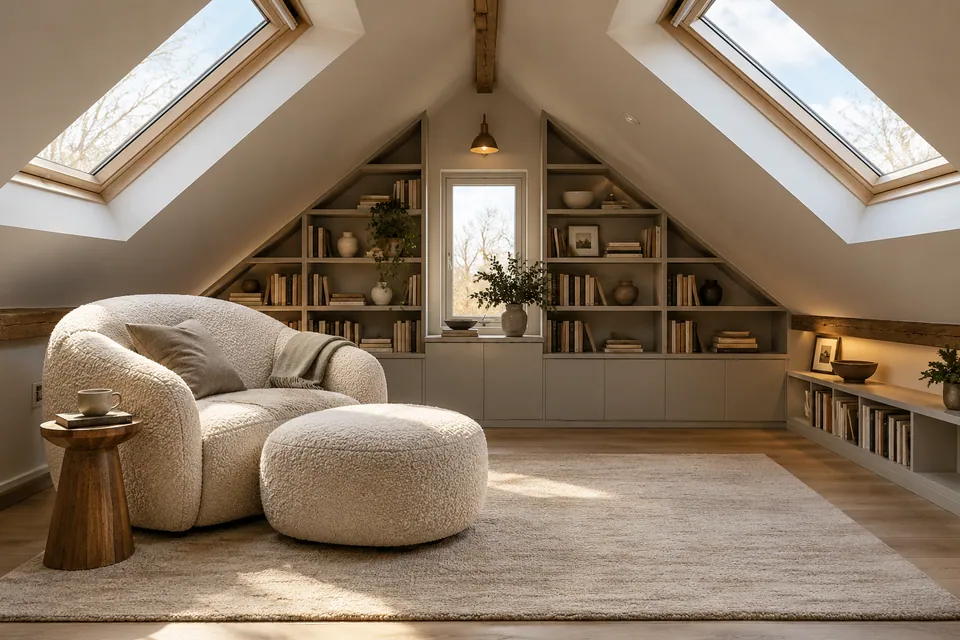 Illustration of loft conversion work at the check the completed construction and finishes stage