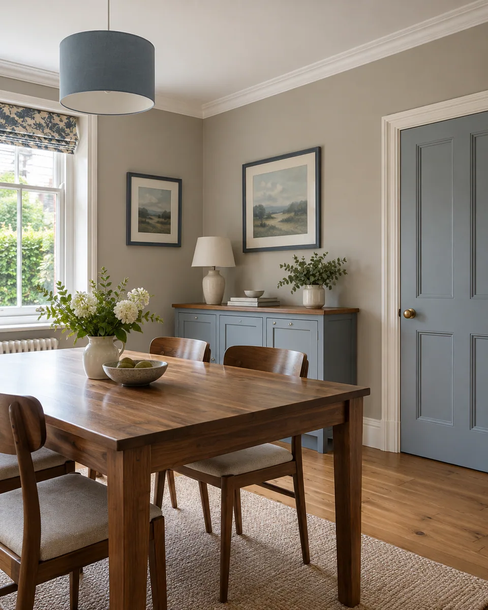 Decorated existing room with consistent wall coatings and neatly painted woodwork