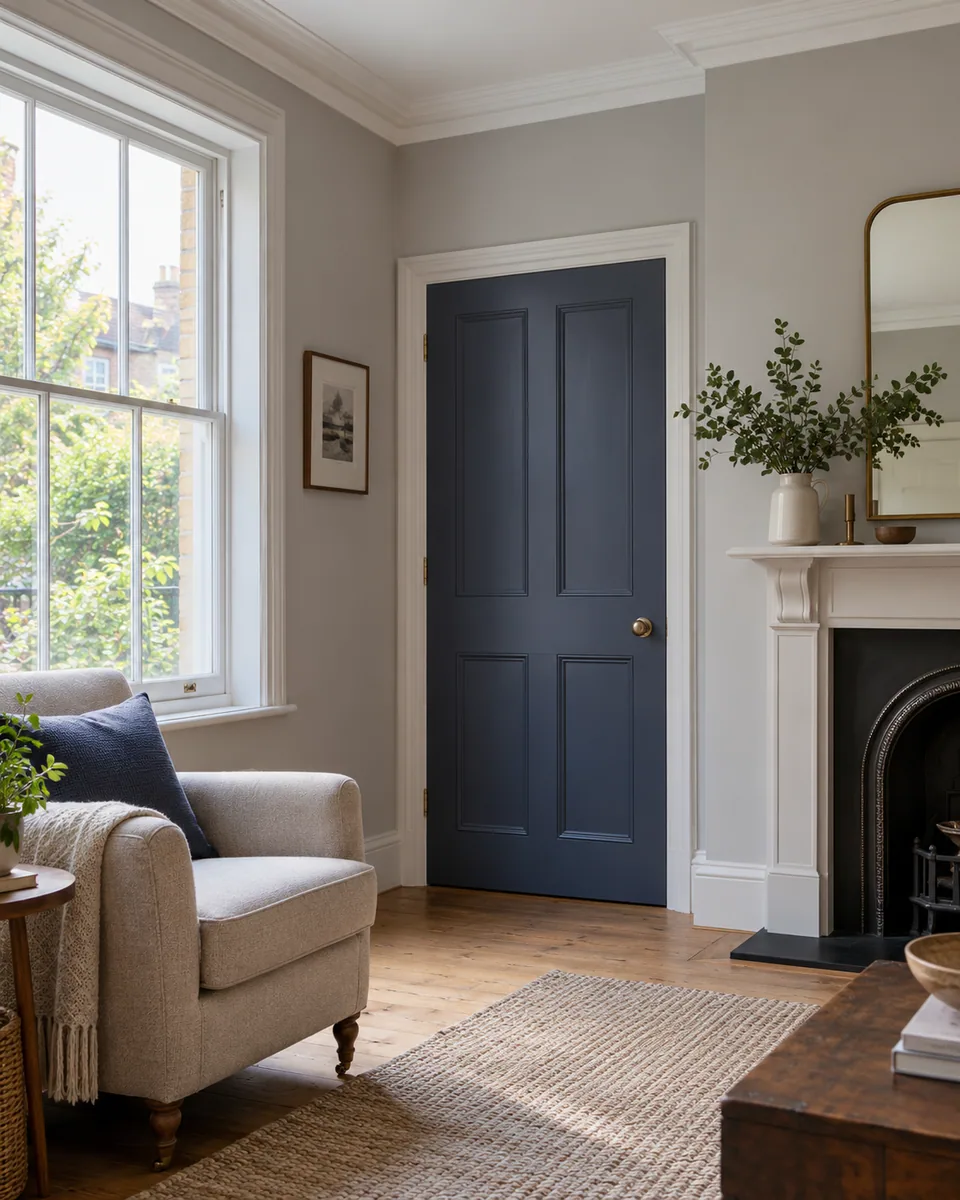 Decorated existing room with consistent wall coatings and neatly painted woodwork